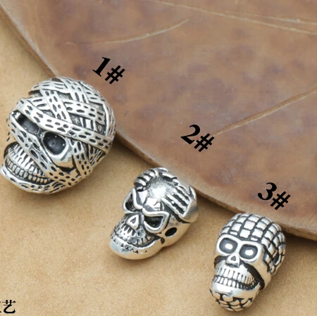 

Handmade 925 Silver Skull Guru Bead Pure Silver Tibetan Mala's Skeleton Guru Buddhist Prayer Beads Guru Bead