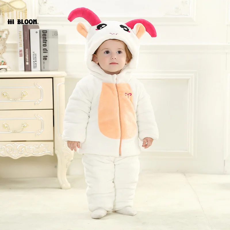 

Brand Baby Clothing Winter Thicken Baby Jumpsuit Romper Long Sleeve Flannel Cartoon Animal Sheep Costume For 0-3 Newborn Infant