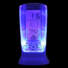 СВЕТОДИОДНЫЙ цифровой термометр календарь Дисплей стол будильник 12/24 ч формат Дисплей времени данных Температура для Карро