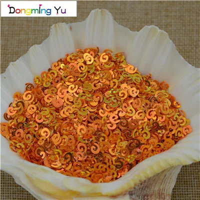 50g 5mm Lovely Snail Orange Brilliant Color Round Loose Sequins for Crafts Paillettes Sewing Wedding Crafts PVC DIY Materials