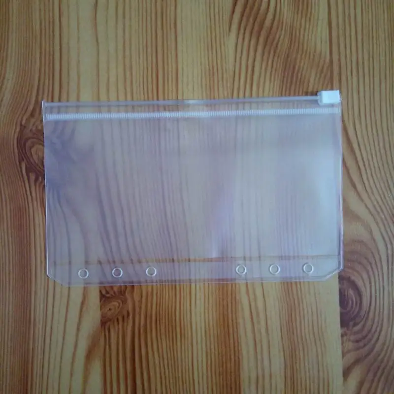 100 Прозрачная пластиковая папка для документов A5 A6 A7 ПВХ карты купюр сумки блокнотом карманная Сумка для документов на 6 отверстий - Цвет: A6