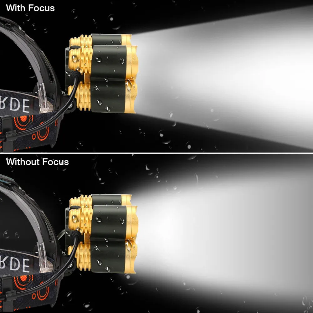 Новая мода фары 35000LM зум 5x XM-L T6 светодиодный световой фонарь головная лампа фонарик LED головной свет лампы 18650 Перезаряжаемые Прямая