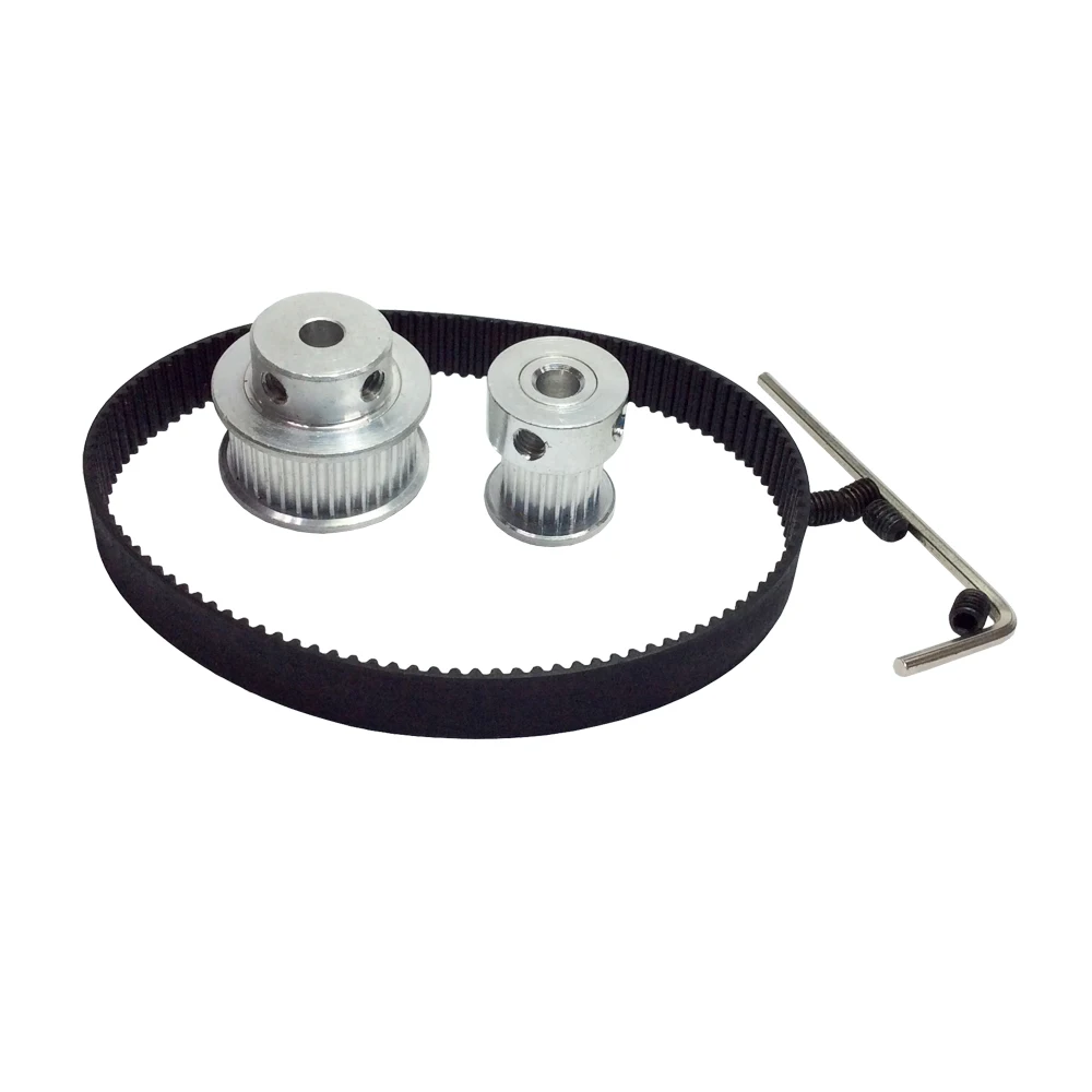 HTD 2GT Timing Belt Pulley Kit Closed Loop Timing Belt Length 180mm
