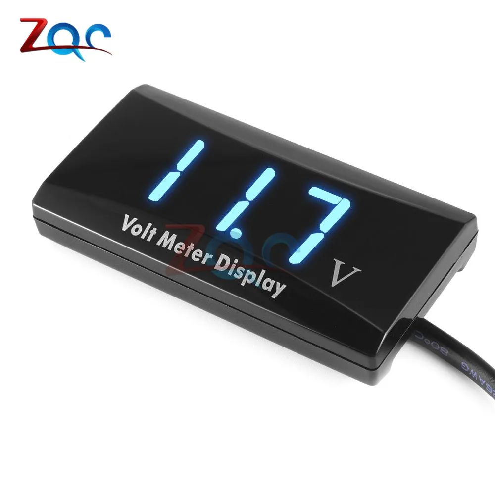 

DC 12V Ice Blue LED Digital Display Voltmeter Mini Voltage Meter Volt Tester Panel for DC 12V Cars Motorcycles Vehicles 8-16V