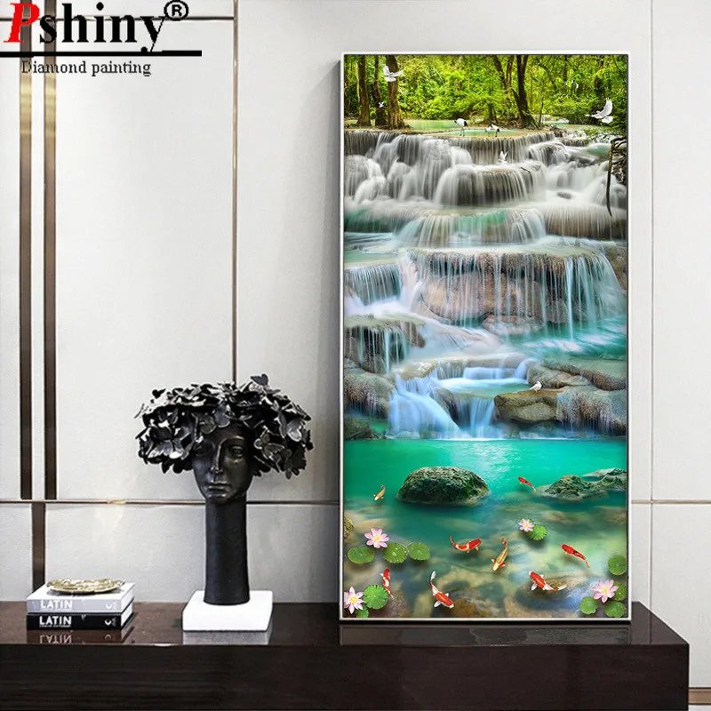 PSHINY DIY 5D алмазная вышивка Продажа Натуральные крик рыбы картины из кристаллов