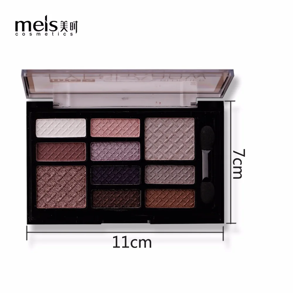 Профессиональный макияж MEIS бренд Earth color 10 цветов Палитра теней для век блестящая Палитра для глаз Maquiagem мерцающие шелковистые тени для век