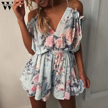 

Womail bodysuit Women Summer Casual Holiday Mini Playsuit Ladies Jumpsuit Beach Shorts Jumpsuit new fashion 2020 M4