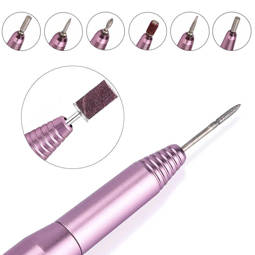 Online Mini Elektrische Nail art Bohrer Set Nagel Datei Maniküre Maschine Pediküre Polnischen Kit Handheld Nail art Bohrer Maschine Mit Bohrer bits