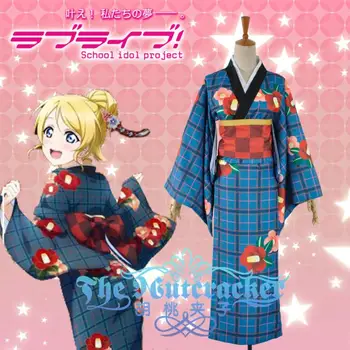 

[Customize]2017 Hot Anime Lovelive Eli AyaseEllie Kimono unawakened Cosplay Costume Full Set For Women Christmas Free Shipping.