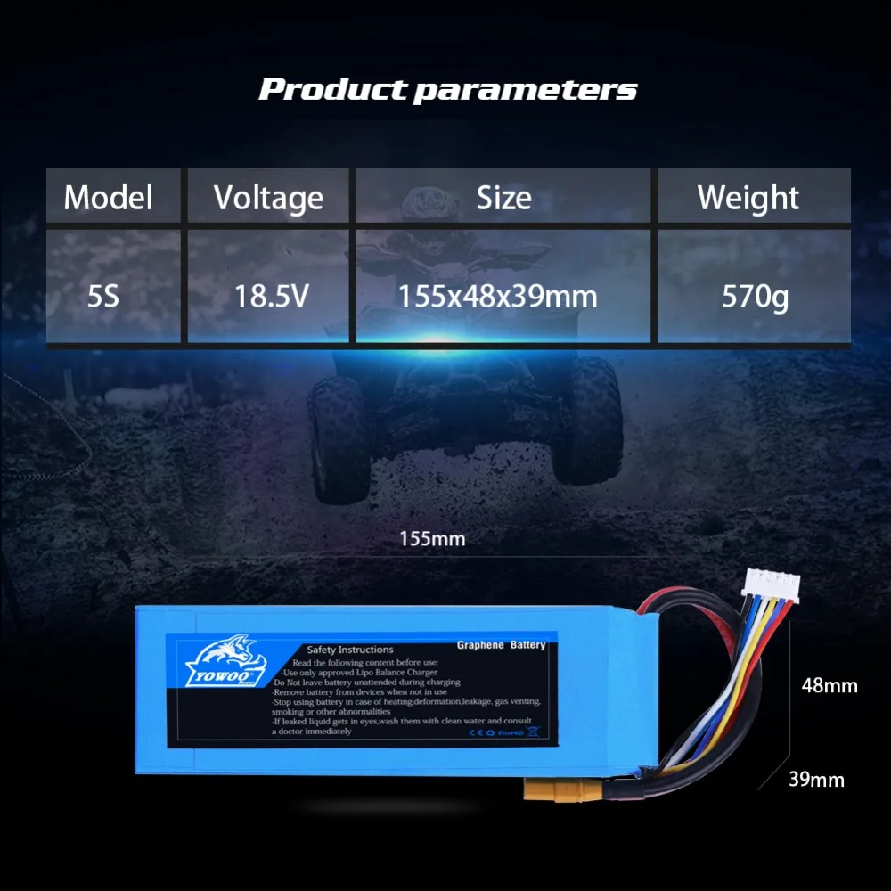 Lipo 5S 18,5 V 5000mAh 100C Burst 200C XT90 XT60 T штекер с высокой разрядностью графеновая батарея для радиоуправляемого автомобиля грузовика лодки квадрокоптера