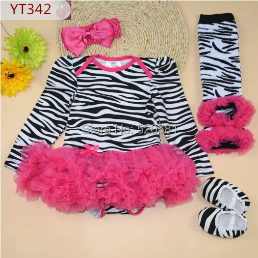 Новое поступление; комплекты одежды для маленьких девочек; милый детский комбинезон с леопардовой расцветкой и зеброй; комплект из 4 предметов; рождественские комплекты с юбкой-пачкой для новорожденных; детская одежда