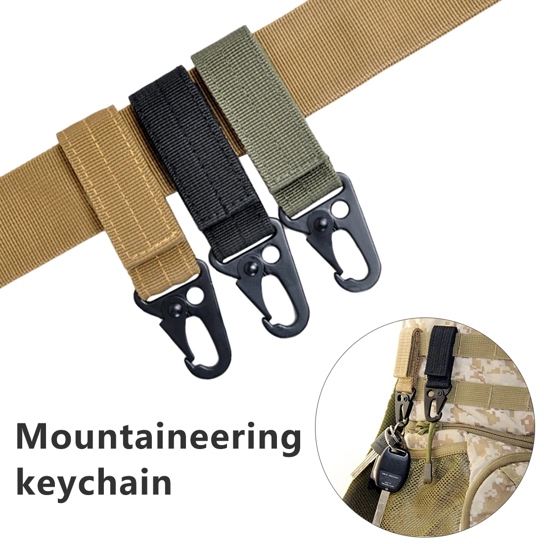 

outdoor multi-functional ribbon hawk hook buckle mountaineering hook outdoor tactical mountaineering keychain