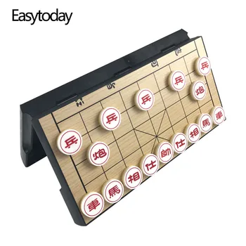 

Easytoday Plastic Chinese Chess Game Set Protable Folding Chessboard Magnetic Chinese Chess Pieces Entertainment Games Gift