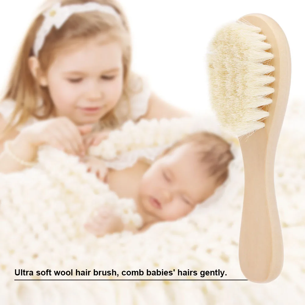 Buy 1pcs Baby Hair Brush Comb Wooden Handle Newborn