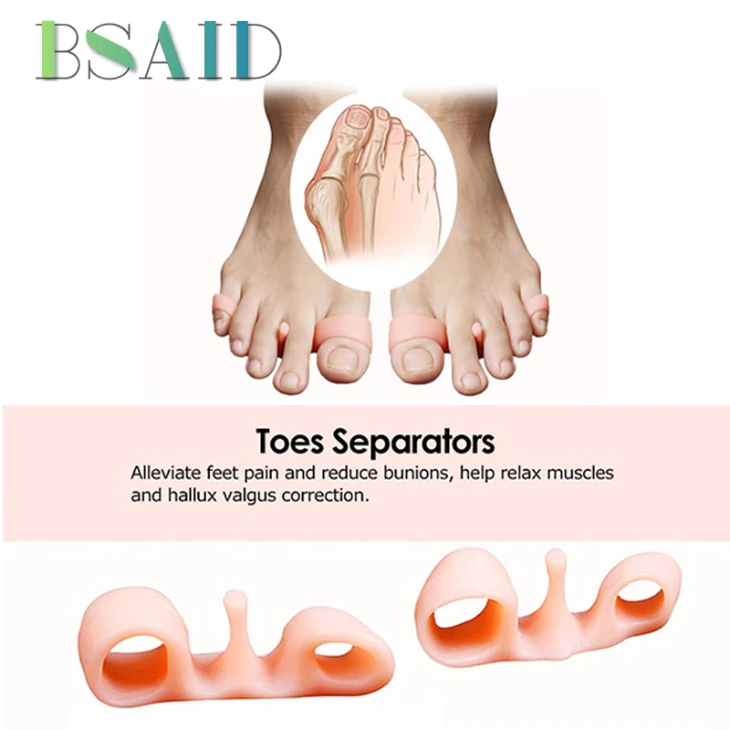 

BSAID 1 Pair Thumb Valgus Orthopedic Braces Silicone Orthotics Insoles Corrector Big Toe Care Thumb Correction Forefoot Toe Pads