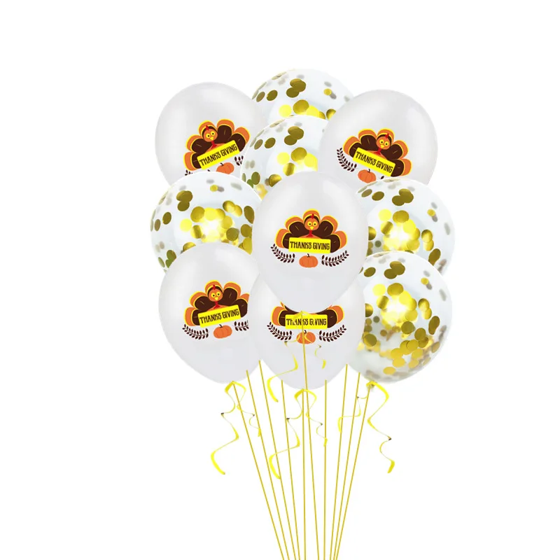 10Pcs Happy Turkey Latex Balloons Thanks Giving Day Decoration Gold Confetti Balloons Thanks Giving Day Party Supplies 10Pcs Happy Turkey Latex Balloons Thanks Giving Day Decoration Gold Confetti Balloons Thanks Giving Day Party Supplies