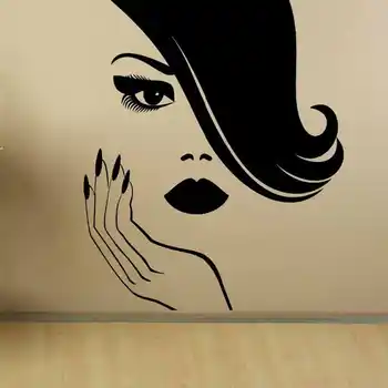 

Salon Sticker Woman Barber Hair Beauty Spa Decal Haircut Posters Vinyl Wall Art Decals Decor Decoration Salon Sticker Q0020