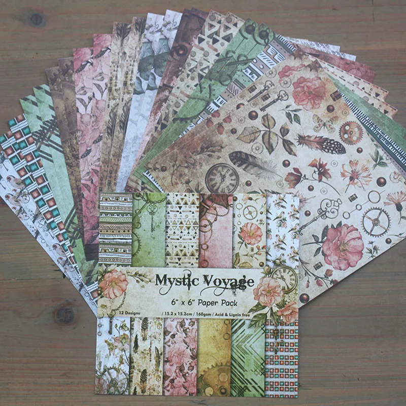 

KSCRAFT 6" Single-side Printed Mixed Series pattern creative papercraft art paper handmade scrapbooking kit set book