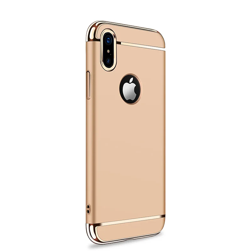 

Luxury 3in1 Plating Phone Case For iPhone 8 Plus XR 6 6S 7 Case Matte Hard Cover For iPhone X XS Max XS Protection Cases Shell
