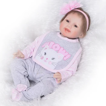 

Bebes reborn pretty girl silicone reborn baby dolls toys 22inch 55cm fake baby newborn doll realistic boneca reborn gift