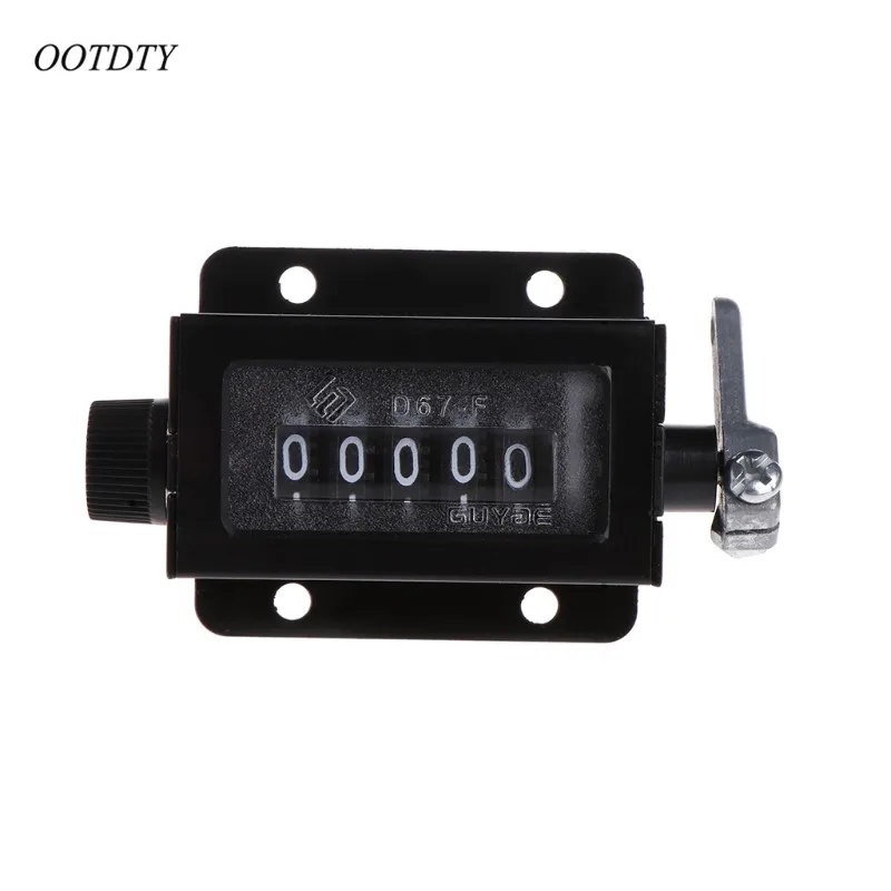 OOTDTY D67-F 5 цифр, механический тактный счетчик черный корпус сбрасываемый