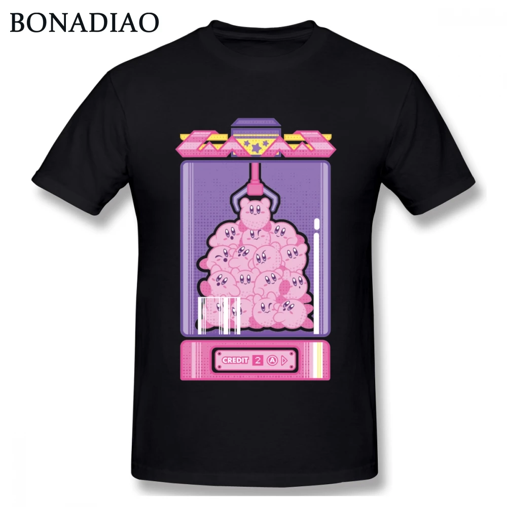 

Men's Quality Kirby Arcade Machine T Shirt Graphic Print Short Sleeve Round Collar Plus Size Cute Cartoon T-shirt