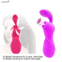 Silicone Blowjob Massager Clit Orgasm Nipple Sucker Tongue Vibrator Machine for Sex Vagina Pump G Spot Dildo Vbirator for Adults