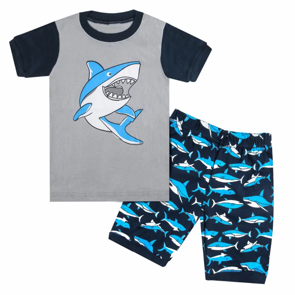 Kids Boys Pajamas Child Dinosaur Shark Sleepwear Children Cartoon