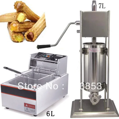 High quality 2 in 1 7L Spainish Churro Maker Machine + 6L Electric Deep Fryer