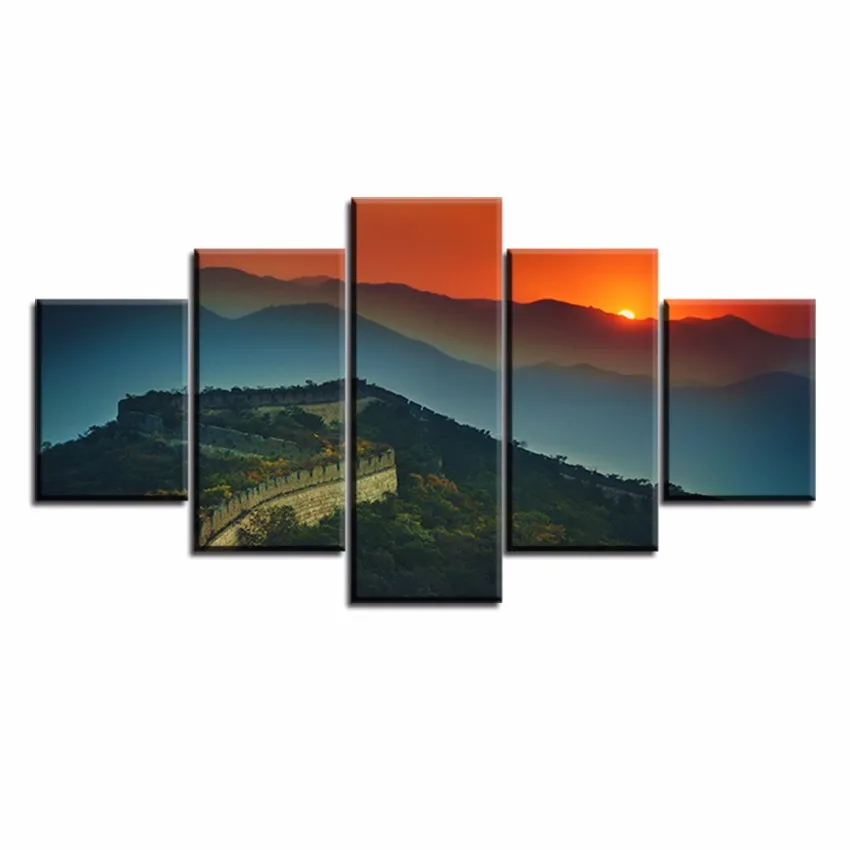 2017 5 Pcs Picture Canvas HD Printed Stretches Across The Sunset Modern Painting Prints Home Decor | Дом и сад