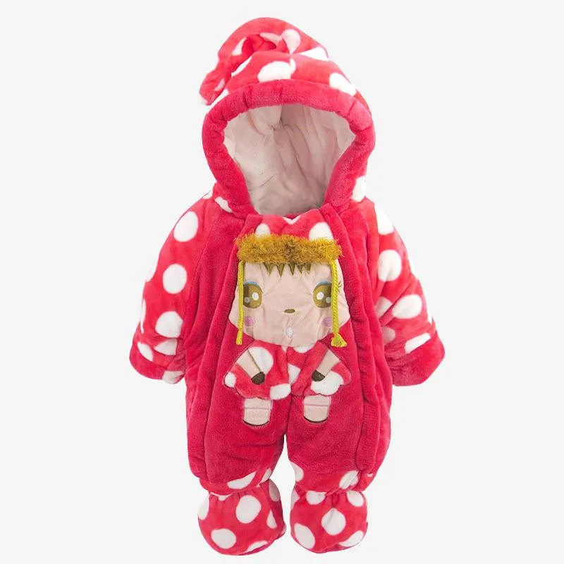 2017 Winter Thick Warm New Baby Boy Girl Rompers Unisex Newborn Infant Long Sleeve Hooded Climbing Clothes 0-1 Years Old Outwear14
