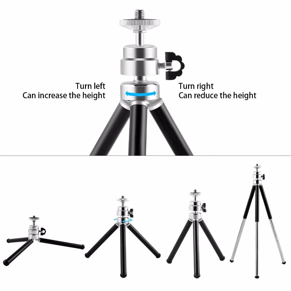 Металлический мини-штатив для селфи светодиодный светильник-вспышка многопозиционный кронштейн для Iphone Xiaomi huawei телефонов видеоблоггеров