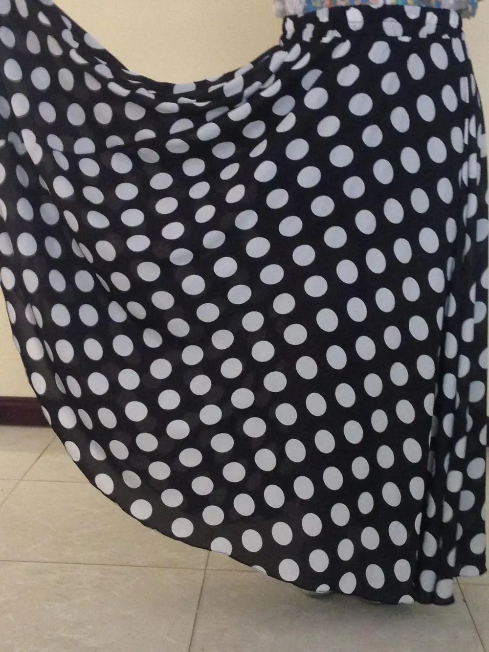 Женская летняя Высокая талия Макси юбка размера плюс 3XS-9XL Дамская мода горошек печать длина до пола шифон длинные юбки Saias