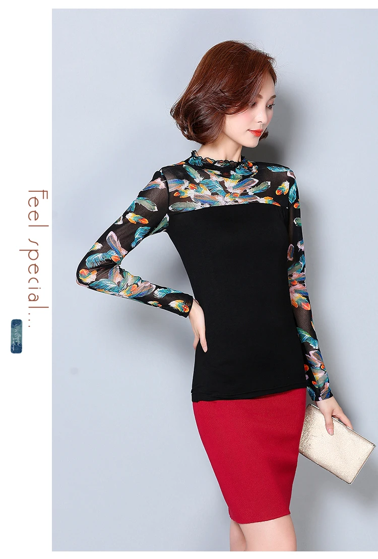 Корейская модная одежда топы с длинными рукавами офисная стойка прочный фонарь рукав пуговицы блузы, шифоновая блузка размера плюс 5412 50