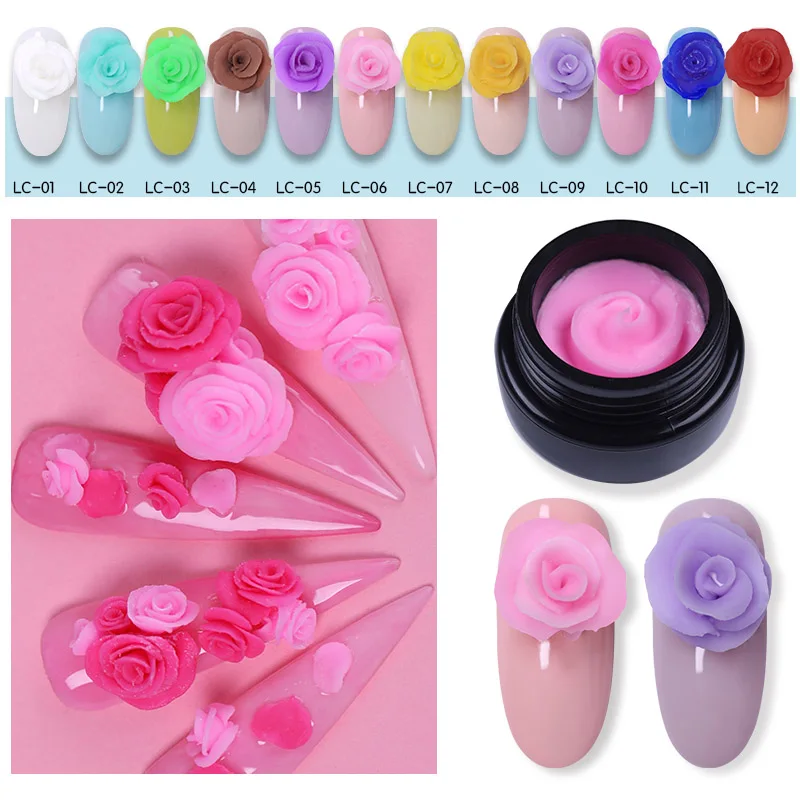

LILYCUTE 5ml 4D Carved UV Gel Polish Soak Off Nail Gel Varnish Sculpture Plasticine DIY Nail Art Modelling Painting Gel