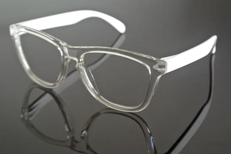 

Retro Transparent Clear White Eyeglass Frame Glasses Full Rim no lenses Rx able unisex