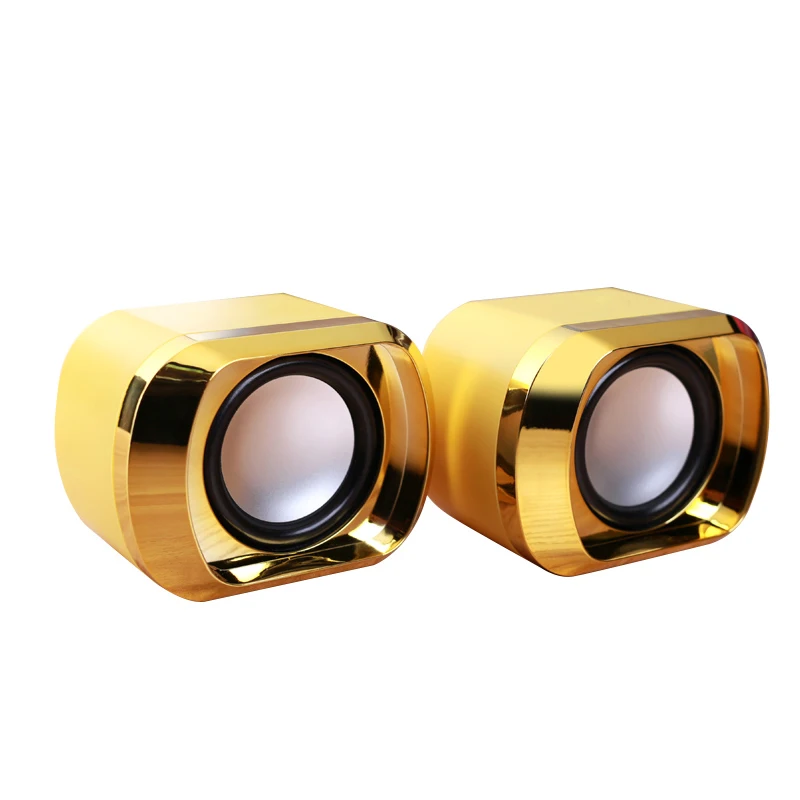 

USB 2.0 Notebook Speakers Wired Stereo Mini Computer Speaker for Desktop Laptop Notebook PC MP3 MP4 3.5mm AUX IN gold