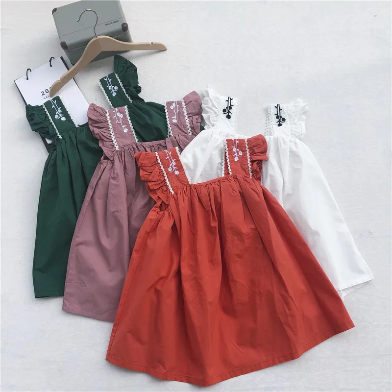 Детские платья для девочек, модное корейское Повседневное платье без рукавов с оборками для маленьких девочек, вечерние, праздничные платья принцессы для младенцев