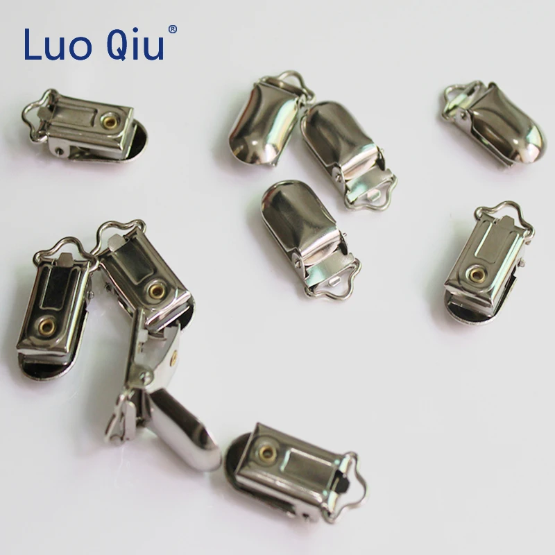 

Luo Qiu (30 pieces/lot) 10mm Metal Silver garment clips with Plastic teeth Use size attache sucette speenkoord hout