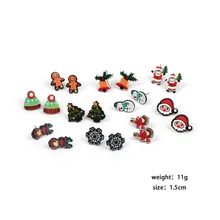 8 сезонов рождественские Kawaii Мультяшные сережки Снежинка Санта акриловые серьги-гвоздики для женщин набор модные вечерние ювелирные изделия, 10 шт./набор