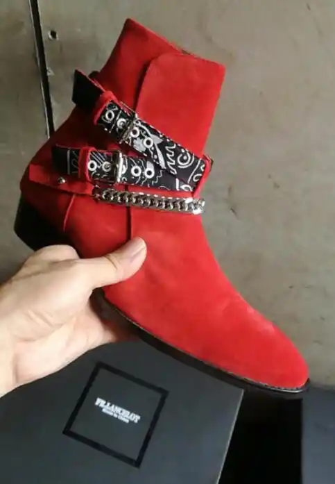 red fashion boots