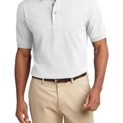 Port Authority K420 Mens Heavyweight Cotton Pique Polo T-Shirt White - Medium (1)