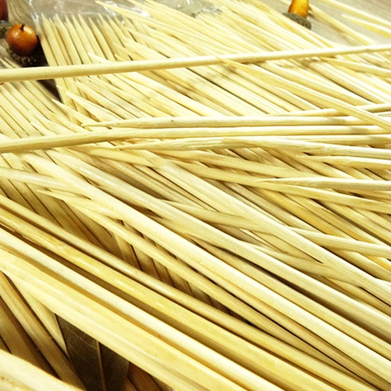 Natural Bamboo Skewers Sticks BBQ Barbeque Fruit Kabob Fondue Roasting-Fork 40cm x 4mm Twister Cotton Floss Sticks for 200pcs