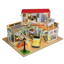 Мебель DIY Кукольный дом деревянный Миниатюрный Кукольный дом мебель комплект головоломка ручной работы кукольный домик ремесло игрушки для детей подарок для девочки