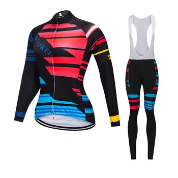 

Women Long Cycling Jersey Strap kit New arrival Wolfkei Ropa Ciclismo Outdoor Sportswear Cycling Clothing Women # WKL101803