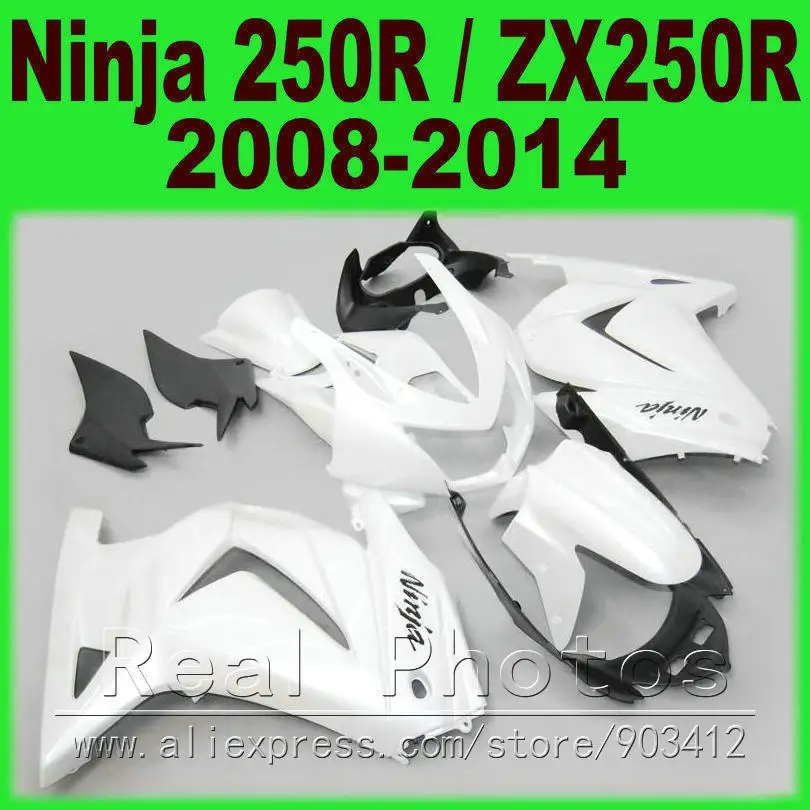 

DIY all whiteFairing kit for Kawasaki 250R EX250 2008 2009 2010 2011 2014 year Ninja ZX 250 08 09 10 11 12 13 14 fairing  3P2