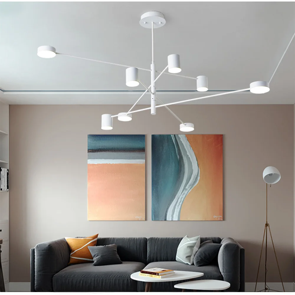 Lâmpada do Teto para Cozinha Sala de Loft Luz do Candelabro Moda Moderna Preto Ouro Branco Longa Levou Suspenso da Hall 13 Cheap Lustres
