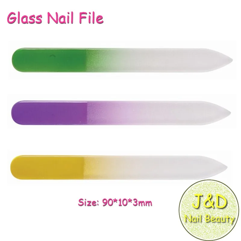 FOREVERJASMINE 12pcs Green Glass Nail File Crystal Nail File Double sided Professional Manicure