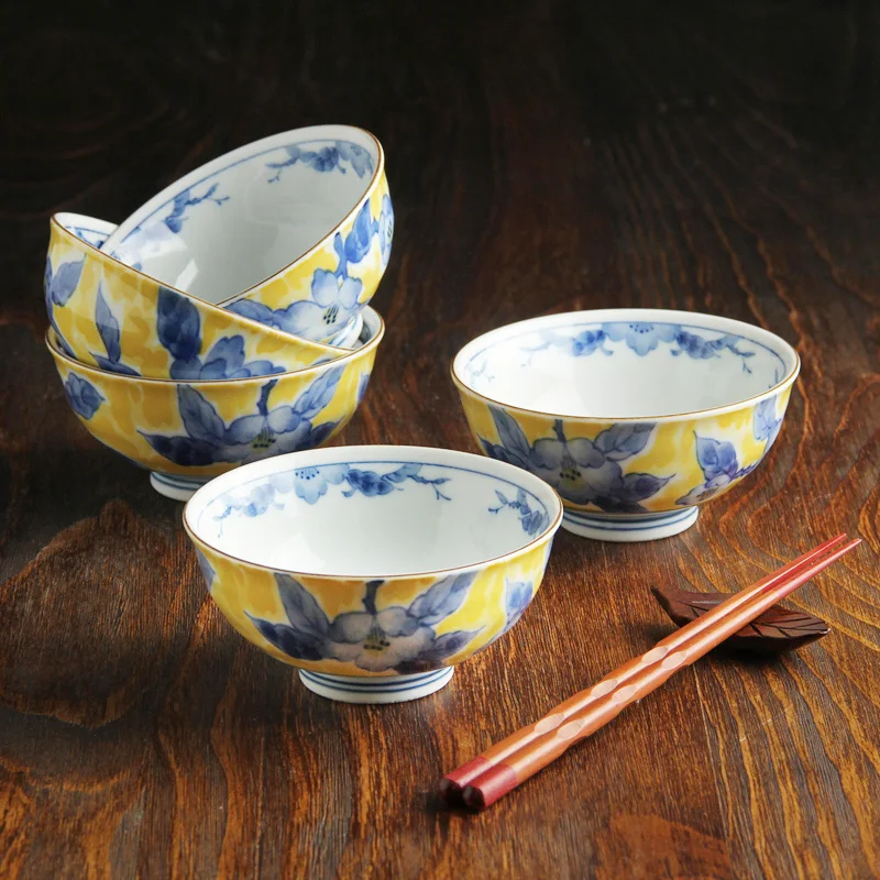 Made In Japan Style ceramic bowls set porcelain tableware rice bowls dinnerware set 5pcs