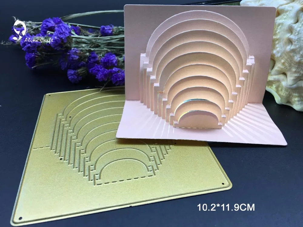 

METAL CUTTING DIES cut 3D wave tunnel arched door lampshade Scrapbook card album paper craft party decor embossing stencil punch